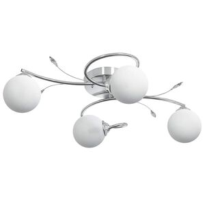vidaXL Plafonnier avec abat-jour ronds en verre pour 4 LED G9