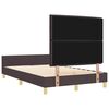 vidaXL Cadre de lit avec t&ecirc;te de lit Marron fonc&eacute; 140 x 200 cm tissu