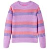 vidaXL Pull-over ray&eacute; tricot&eacute; pour enfants lilas et rose 104