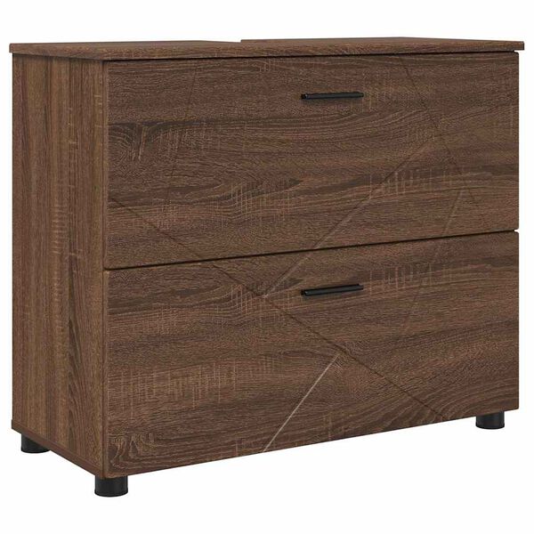 vidaXL Cabinet de salle de bain Ch&ecirc;ne brun 76,5 x 35 x 64 cm