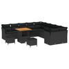 vidaXL Ensemble de canap&eacute; de jardin 13 pc Noir polyrotin