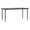 vidaXL Ensemble &agrave; manger de jardin coussins 7pcs noir poly rotin verre