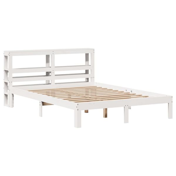 vidaXL Cadre de lit et t&ecirc;te de lit sans matelas blanc 135x190 cm