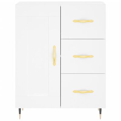 vidaXL Buffet haut Blanc 69,5x34x180 cm Bois d'ingénierie