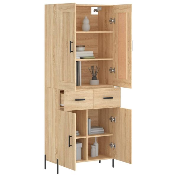 vidaXL Buffet haut Ch&ecirc;ne sonoma 69,5x34x180 cm Bois d'ing&eacute;nierie