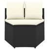 vidaXL Salon de jardin 9 pcs avec coussins R&eacute;sine tress&eacute;e Noir