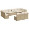 vidaXL Salon de jardin avec coussins 13 pcs beige r&eacute;sine tress&eacute;e
