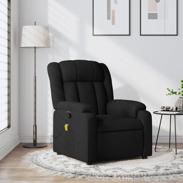 vidaXL Fauteuil de massage inclinable noir tissu