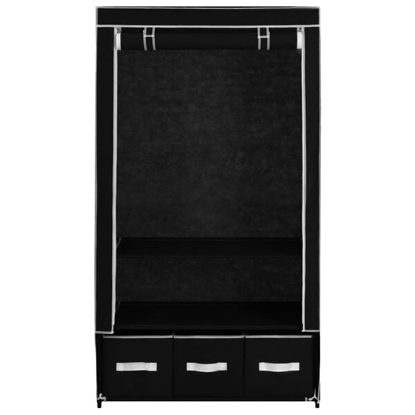 vidaXL Garde-robe Noir 87 x 49 x 159 cm Tissu