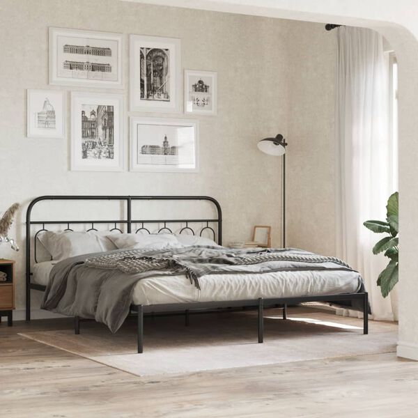 vidaXL T&ecirc;te de lit de remplacement m&eacute;tal noir 160 cm