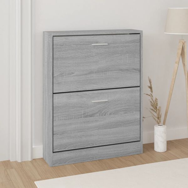 vidaXL Armoire &agrave; chaussures Sonoma gris 59x17x81 cm Bois d'ing&eacute;nierie
