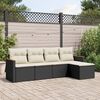 vidaXL Salon de jardin 5 pcs avec coussins noir r&eacute;sine tress&eacute;e