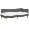 vidaXL Cadre de lit d'angle avec matelas Autre 2 pcs Gris tissu