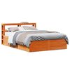 vidaXL Cadre de lit et t&ecirc;te de lit cire marron 135x190 cm bois de pin
