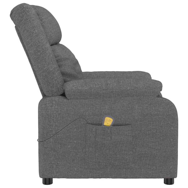 vidaXL Fauteuil de massage Gris fonc&eacute; Tissu
