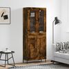 vidaXL Buffet haut Ch&ecirc;ne fum&eacute; 69,5x34x180 cm Bois d'ing&eacute;nierie