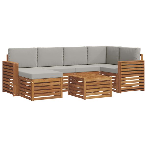 vidaXL Ensemble de canap&eacute; d'angle 7 pcs Gris Naturel et Clair