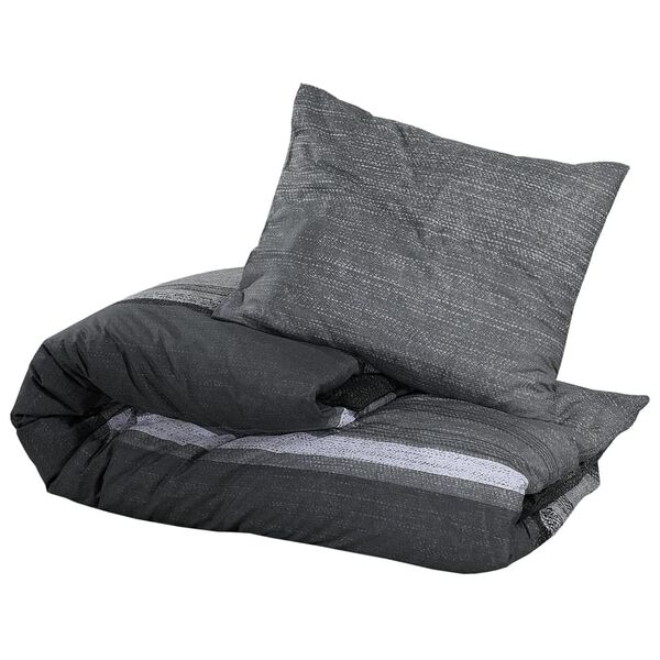 vidaXL Ensemble de housse de couette gris fonc&eacute; 200x200 cm Coton