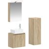 vidaXL Ensemble de mobilier de salle de bain 4 pcs Ch&ecirc;ne Sonoma