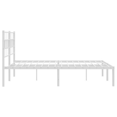 vidaXL Cadre de lit métal sans matelas et tête de lit blanc 135x190 cm