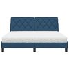 vidaXL Lit avec matelas bleu 160x200 cm tissu