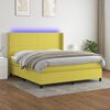 vidaXL Sommier &agrave; lattes de lit matelas LED Vert 160x200 cm Tissu