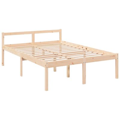 vidaXL Lit pour personne âgée et tête de lit 140x190 cm bois massif