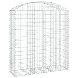 vidaXL Panier de gabions arqu&eacute; 150x50x160/180 cm Fer galvanis&eacute;