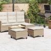 vidaXL Tabourets jardin coussins 2pcs beige 55x55x36 cm résine tressée