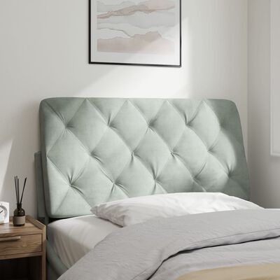 vidaXL Coussin de tête de lit gris clair 100 cm velours