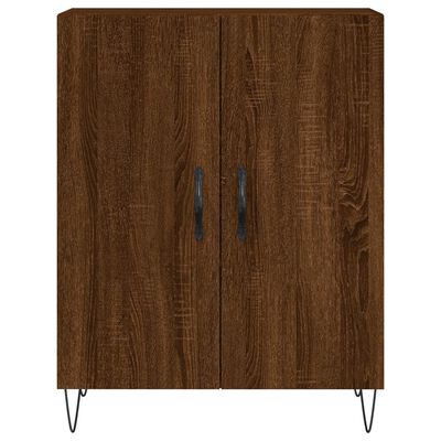 vidaXL Buffet haut Chêne marron 69,5x34x180 cm Bois d'ingénierie