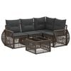 vidaXL Ensemble de canap&eacute; de jardin 5 pcs Gris et Gris fonc&eacute; polyrotin
