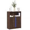 vidaXL Buffet avec LED ch&ecirc;ne marron 77x34x100 cm bois d'ing&eacute;nierie