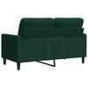 vidaXL Canap&eacute; &agrave; 2 places Vert fonc&eacute; 120 cm Velours