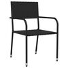 vidaXL Ensemble &agrave; manger de jardin 7 pcs Noir R&eacute;sine tress&eacute;e