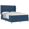 vidaXL Lit &agrave; ressorts avec matelas gris fonc&eacute; 90x190 cm Bleu tissu
