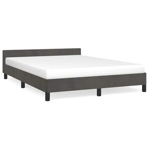 vidaXL Cadre de lit sans matelas gris fonc&eacute; 140x190 cm velours