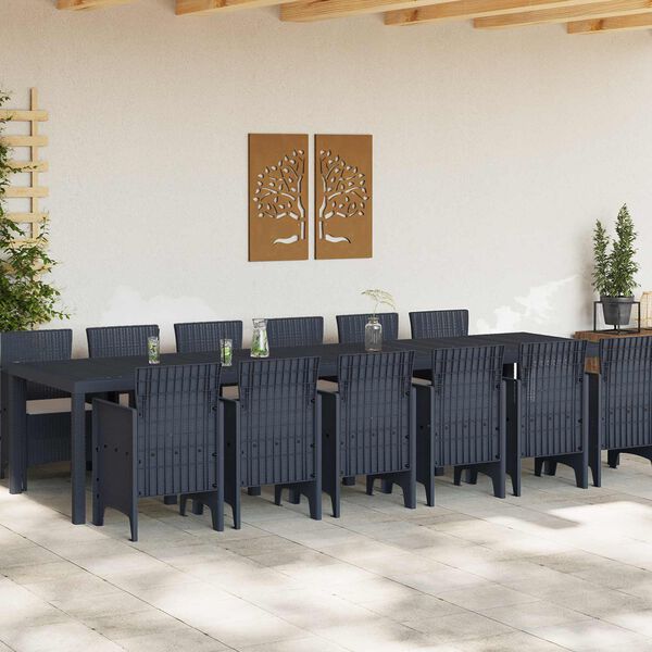 vidaXL Ensemble de salle &agrave; manger pour jardin 13 pcs Anthracite