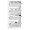 vidaXL Armoire &agrave; chaussures 4 tiroirs rabattables blanc 80x21x163,5 cm