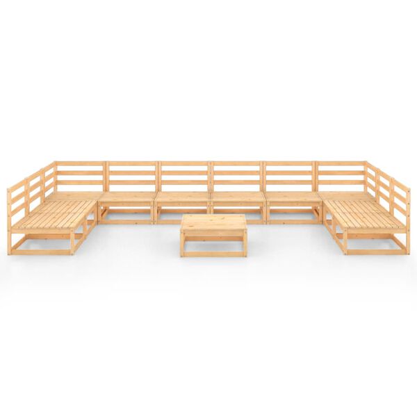 vidaXL Salon de jardin 11 pcs Bois de pin massif