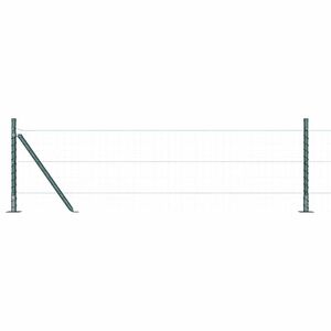 vidaXL Poteau de cl&ocirc;ture avec base en b&eacute;ton 52 pc Vert