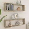 vidaXL &Eacute;tag&egrave;res cube murales 2 pcs ch&ecirc;ne sonoma bois d'ing&eacute;nierie