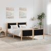 vidaXL Cadre de lit Marron et noir 135 x 190 cm Bois massif en pin