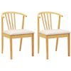 vidaXL Chaise de salle &agrave; manger 2 pc Bois de caoutchouc massif