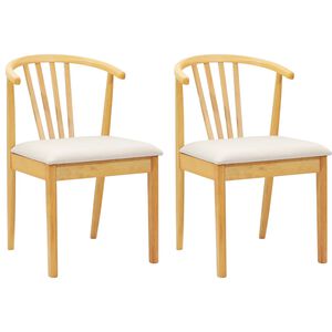 vidaXL Chaise de salle &agrave; manger 2 pc Bois de caoutchouc massif