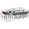 vidaXL Ensemble &agrave; manger de jardin et coussins 11 pcs marron rotin