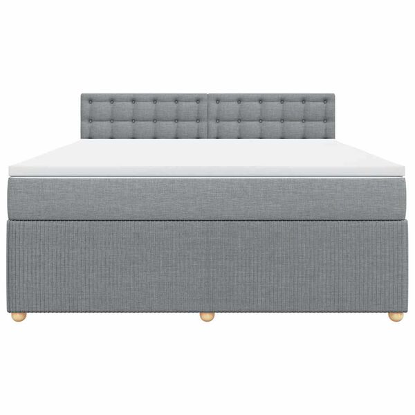 vidaXL Sommier &agrave; lattes de lit avec matelas Gris clair 180x200cm Tissu