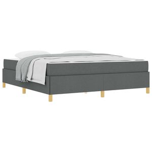 vidaXL Cadre de lit avec matelas Gris fonc&eacute; 180 x 200 cm tissu