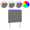 vidaXL T&ecirc;te de lit &agrave; LED Gris fonc&eacute; 80x5x118/128 cm Tissu