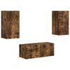 vidaXL Ensemble meuble TV 2 pc Ch&ecirc;ne fum&eacute; Bois d'ing&eacute;nierie